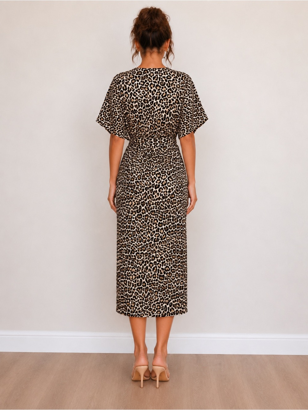 Fashion Nova Leopard Print Twist Front Midi Dress XS - Picture 2 of 2